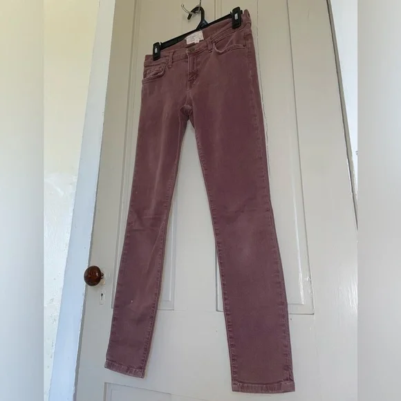 Current/Elliott Dusty Rose Mauve Denim Skinny Jeans Cute Luxury NWOT Summer - Picture 2 of 14